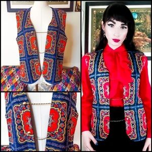 Vintage 1960s Psychedelic Abstract Chain Waistcoat Vest